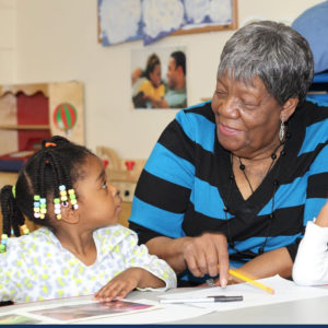 foster grandparent with their foster grandchild