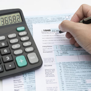 Tax preparation with calculator