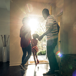 family enjoying in their home