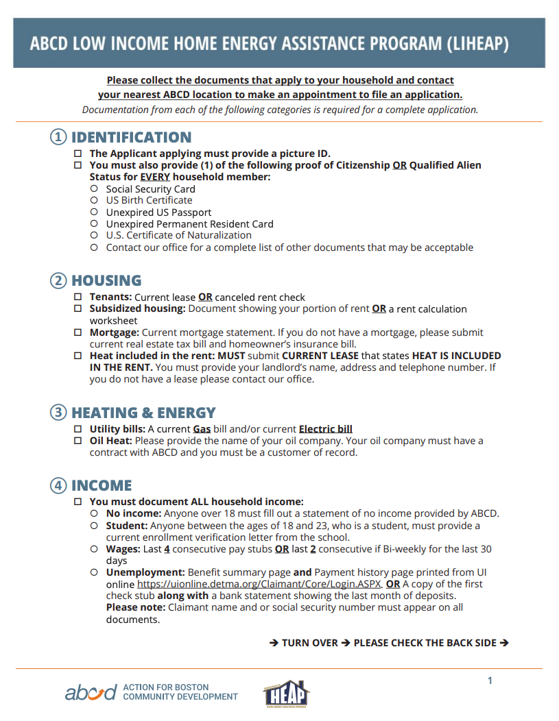 Application Checklist